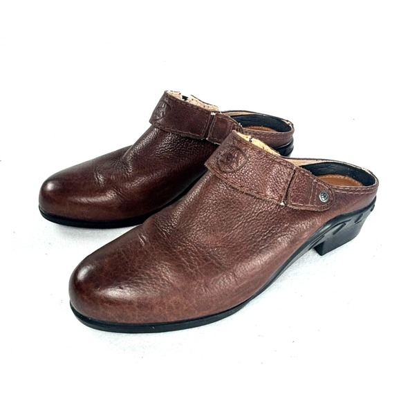 Ariat Mules Women's Brown Leather Slip On Slingback Open Heel Western Sz 8.5 M - Picture 10 of 12